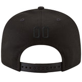 Custom Black Black-Powder Blue Stitched Adjustable Snapback Hat
