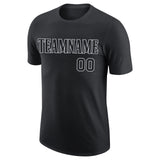 Custom Black Black-Gray Performance T-Shirt
