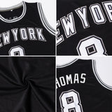 Custom Black White Authentic Throwback Basketball Jersey