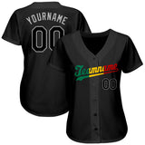 Custom Black Black-Red Authentic Split Fashion Baseball Jersey