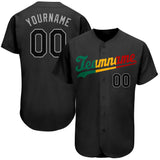 Custom Black Black-Red Authentic Split Fashion Baseball Jersey