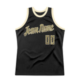 Custom Black Camo-Cream Authentic Throwback Basketball Jersey