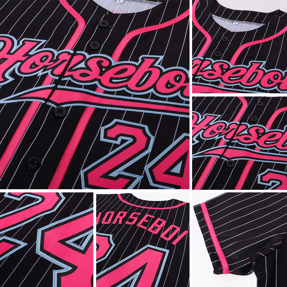 Sale Build Pink Baseball Authentic White Throwback Shirt Light Blue –  CustomJerseysPro