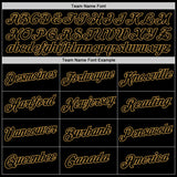 Custom Black Black-Old Gold Performance T-Shirt