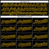 Custom Black Gold Pinstripe Black-Gold Authentic Baseball Jersey