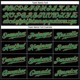 Custom Black Kelly Green Pinstripe Kelly Green-Old Gold Authentic Baseball Jersey