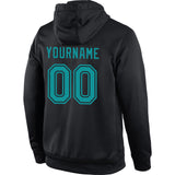 Custom Stitched Black Aqua Sports Pullover Sweatshirt Hoodie