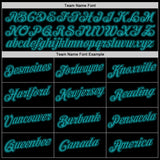 Custom Stitched Black Aqua Sports Pullover Sweatshirt Hoodie