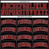 Custom Black White Pinstripe Red-White Authentic Basketball Jersey
