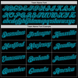 Custom Black Teal-Black Performance T-Shirt
