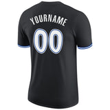 Custom Black White-Royal Performance T-Shirt