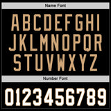 Custom Black White-Old Gold Hockey Jersey