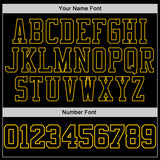 Custom Stitched Black Black-Gold Sports Pullover Sweatshirt Hoodie