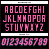 Custom Black White Pinstripe Pink-Light Blue Authentic Baseball Jersey