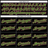 Custom Black Pink-Neon Green Authentic Baseball Jersey