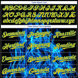 Custom Black Gold-Teal 3D Pattern Design Flame Authentic Baseball Jersey