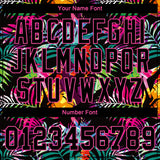 Custom Black Black-Pink 3D Pattern Design Tropical Palm Palm Leaves Authentic Baseball Jersey