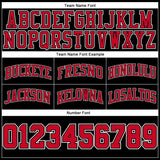 Custom Black White Pinstripe Red-White Authentic Basketball Shorts