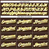 Custom Brown White Pinstripe White-Gold Authentic Baseball Jersey