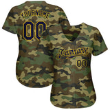 Custom Camo Navy-Gold Authentic Baseball Jersey