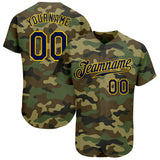 Custom Camo Navy-Gold Authentic Baseball Jersey