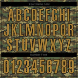 Custom Stitched Camo Old Gold-Black Sports Pullover Sweatshirt Salute To Service Hoodie