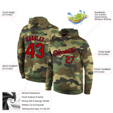 Custom Stitched Camo Red-Navy Sports Pullover Sweatshirt Salute To Service Hoodie