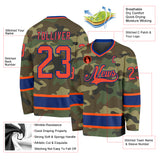 Custom Camo Orange-Royal Salute To Service Hockey Jersey