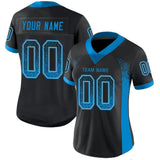 Custom Black Panther Blue-Gray Mesh Drift Fashion Football Jersey