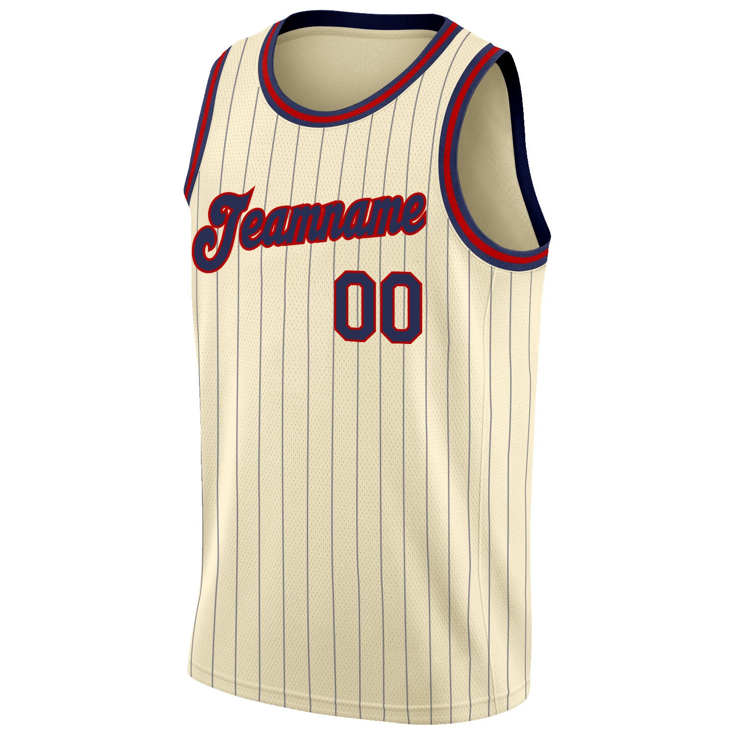 Custom White Red Pinstripe Red-Black Authentic Basketball Jersey