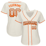 Custom Cream Orange-Black Authentic Drift Fashion Baseball Jersey