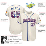 Custom Cream Royal-Red Authentic Drift Fashion Baseball Jersey