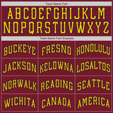 Custom Crimson Navy-Gold Authentic American Flag Fashion Baseball Jersey