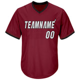 Custom Crimson White-Black Authentic Throwback Rib-Knit Baseball Jersey Shirt