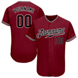 Custom Crimson Black-White Authentic Baseball Jersey
