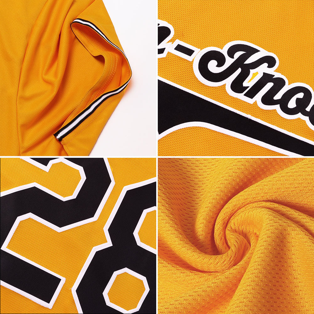 Custom Gold Royal-White Authentic Baseball Jersey