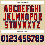 Custom Sand Navy-Red Authentic Baseball Jersey