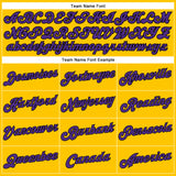 Custom Gold Black Pinstripe Purple-White Authentic Basketball Jersey