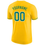 Custom Gold Kelly Green-White Performance T-Shirt