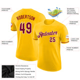 Custom Gold Maroon-White Performance T-Shirt
