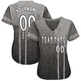 Custom Graffiti Pattern White-Gray 3D Picaxao Authentic Baseball Jersey
