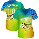 Custom Graffiti Pattern Neon Green-White 3D Authentic Baseball Jersey