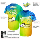 Custom Graffiti Pattern Neon Green-White 3D Authentic Baseball Jersey