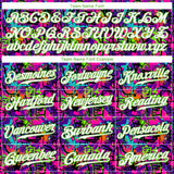 Custom Graffiti Pattern White-Neon Green 3D Authentic Baseball Jersey