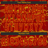 Custom Graffiti Pattern Red-Gold 3D Pattern Design Authentic Baseball Jersey