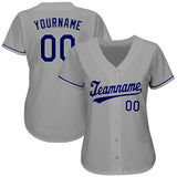 Custom Gray Royal-White Authentic Baseball Jersey