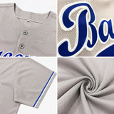 Custom Gray Black-Crimson Authentic Baseball Jersey