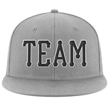 Custom Gray Black-White Stitched Adjustable Snapback Hat