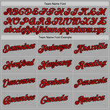 Custom Stitched Gray Red-Black Sports Pullover Sweatshirt Hoodie