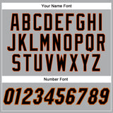 Custom Gray Black-Orange Authentic Baseball Jersey